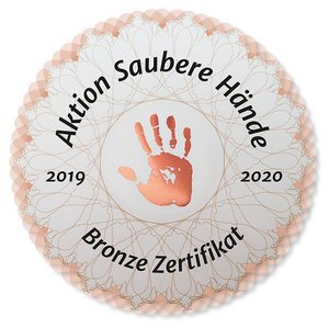 Bronzezertifikat der Aktion Saubere Hände