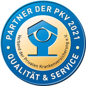 Logo: PKV-Gütesiegel 2021 für das Klinikum Dahme-Spreewald